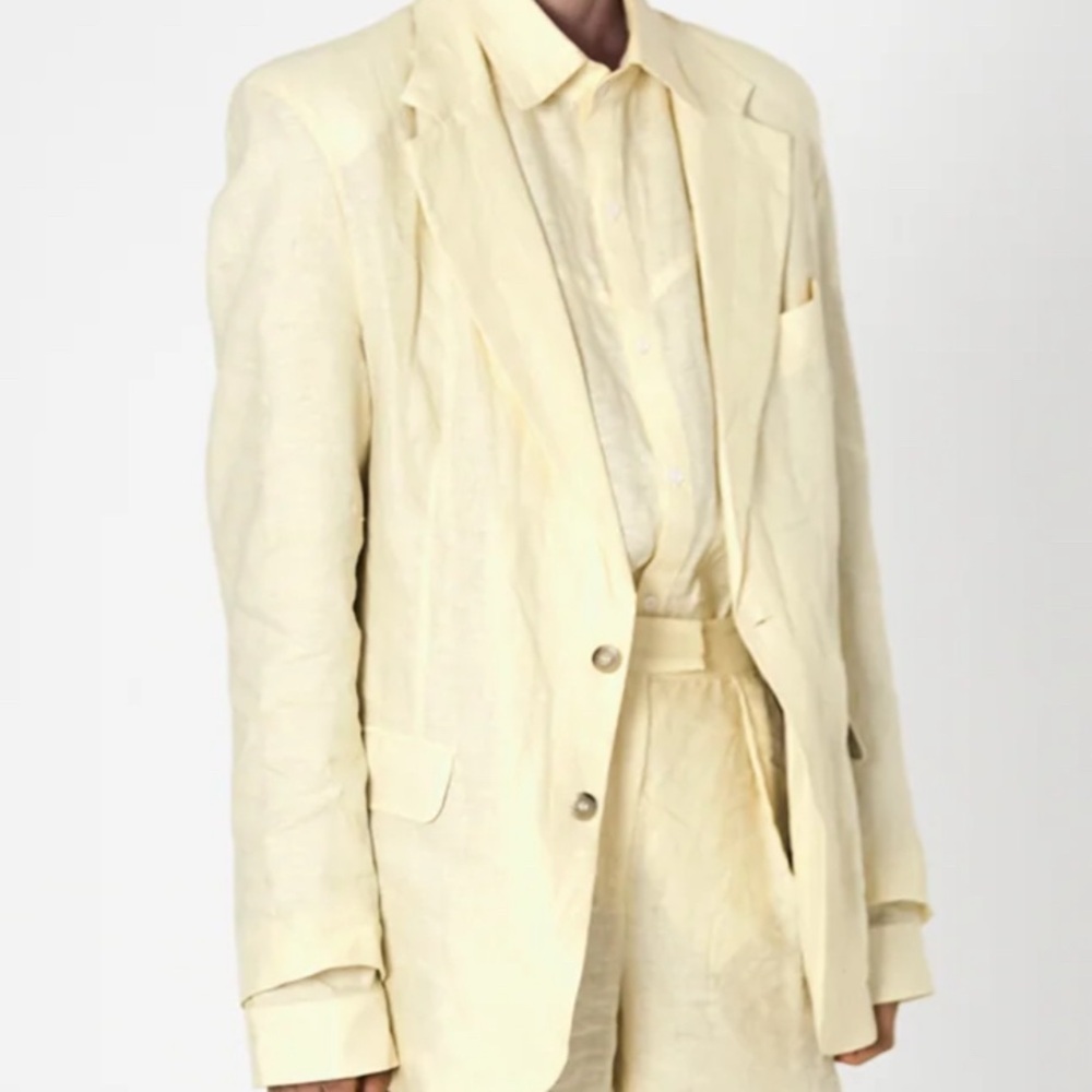 Cream Linen Suit Set